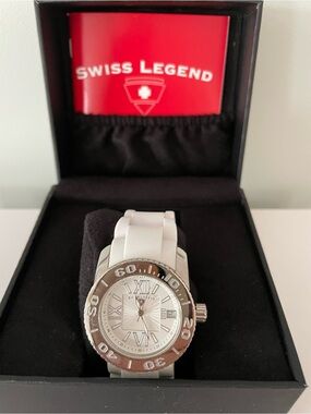 Swiss Legend White and Silver Sport Watch